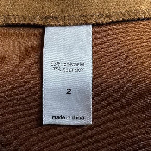 Maurices Womens Skirt 2 Brown Faux Suede Mini Pockets A Line Western Boho Chic - Picture 4 of 12